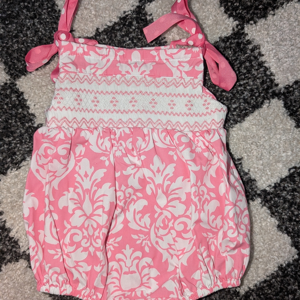 Charming Pink Floral Kids Romper
